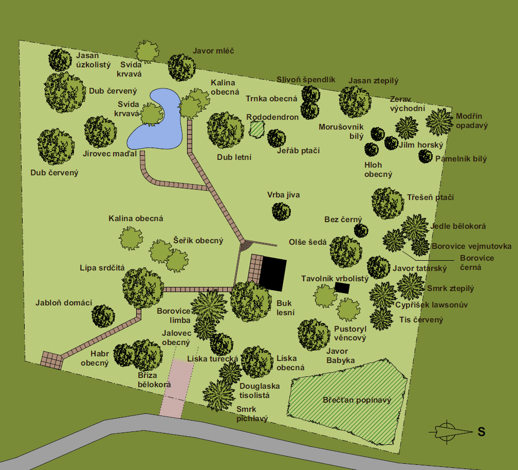Mapa zahrady u letiště